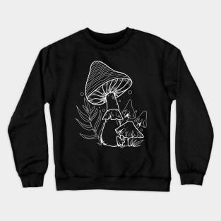 Mushroom Sprouts In Nature Line Art Design Crewneck Sweatshirt